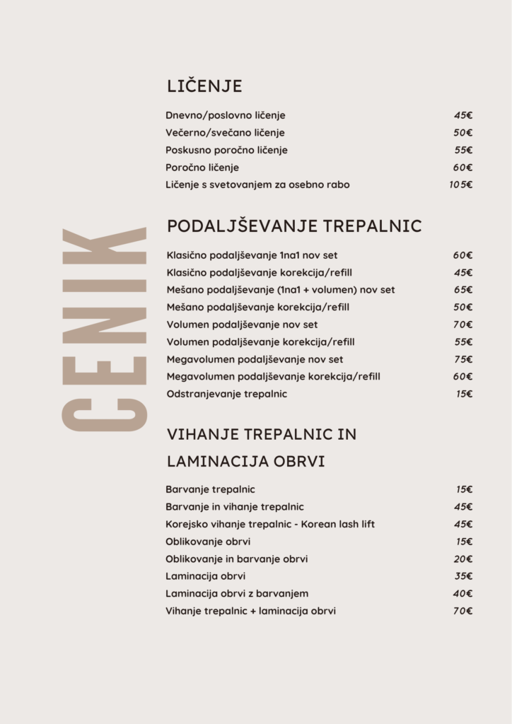 Cenik ličilnica